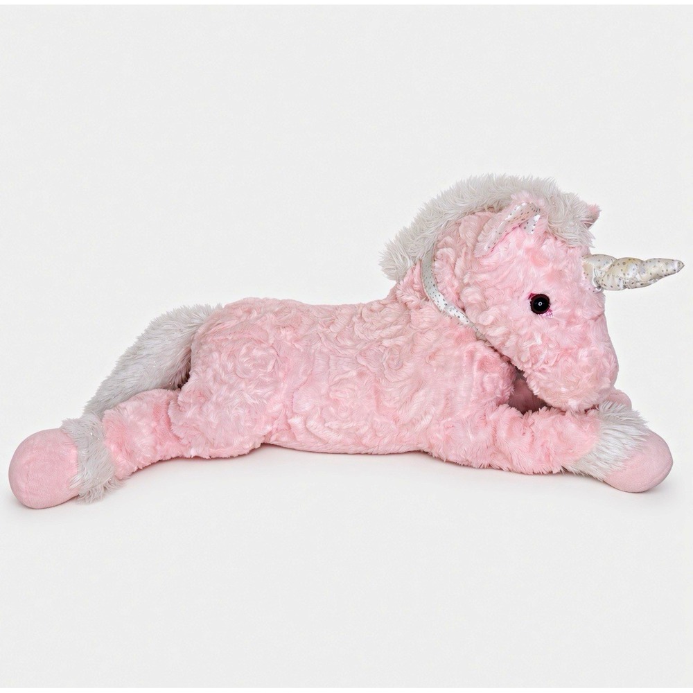Dan Dee Collectible Pink White Sparkle Unicorn Plush Stuffed Animal Toy 26in